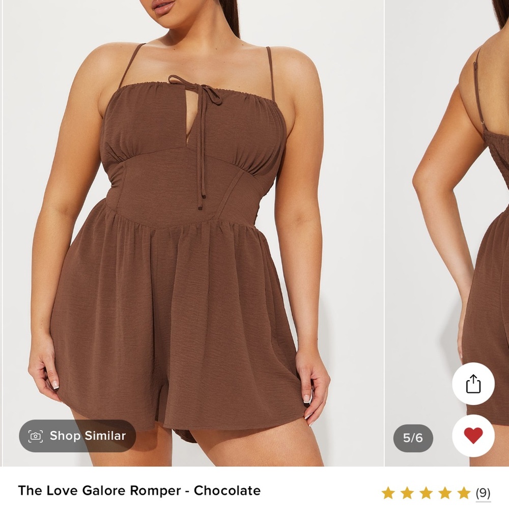 FashionNova Chocolate Brown Love Galore Romper